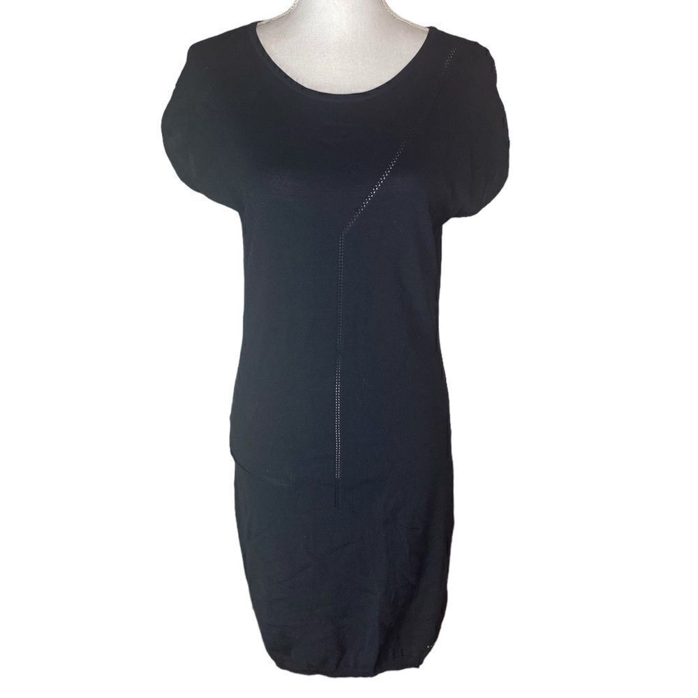 Skunkfunk Garat Wms Sz Sm Black Lightweight Organic Textured Shift Tunic Dress